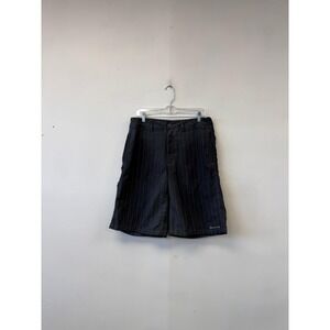 VTG Transnine Shorts Mens 32 Gray Pinstripe Baggy SkaterCasual Streetwear Grunge